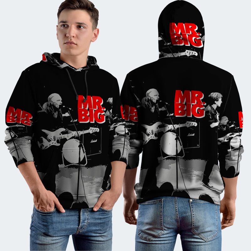 Jaket Hoodie Fullprint Mr. Big Bahan Polyester Jersey