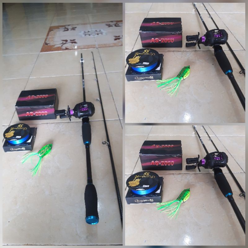 Satu set joran casting 210 bahan carbon salt water high water