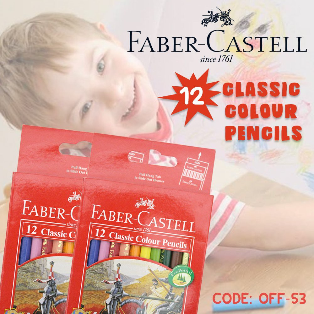 

PENSIL WARNA KAYU 12 WARNA FABER CASTELL CLASSIC PENDEK - OFF-53