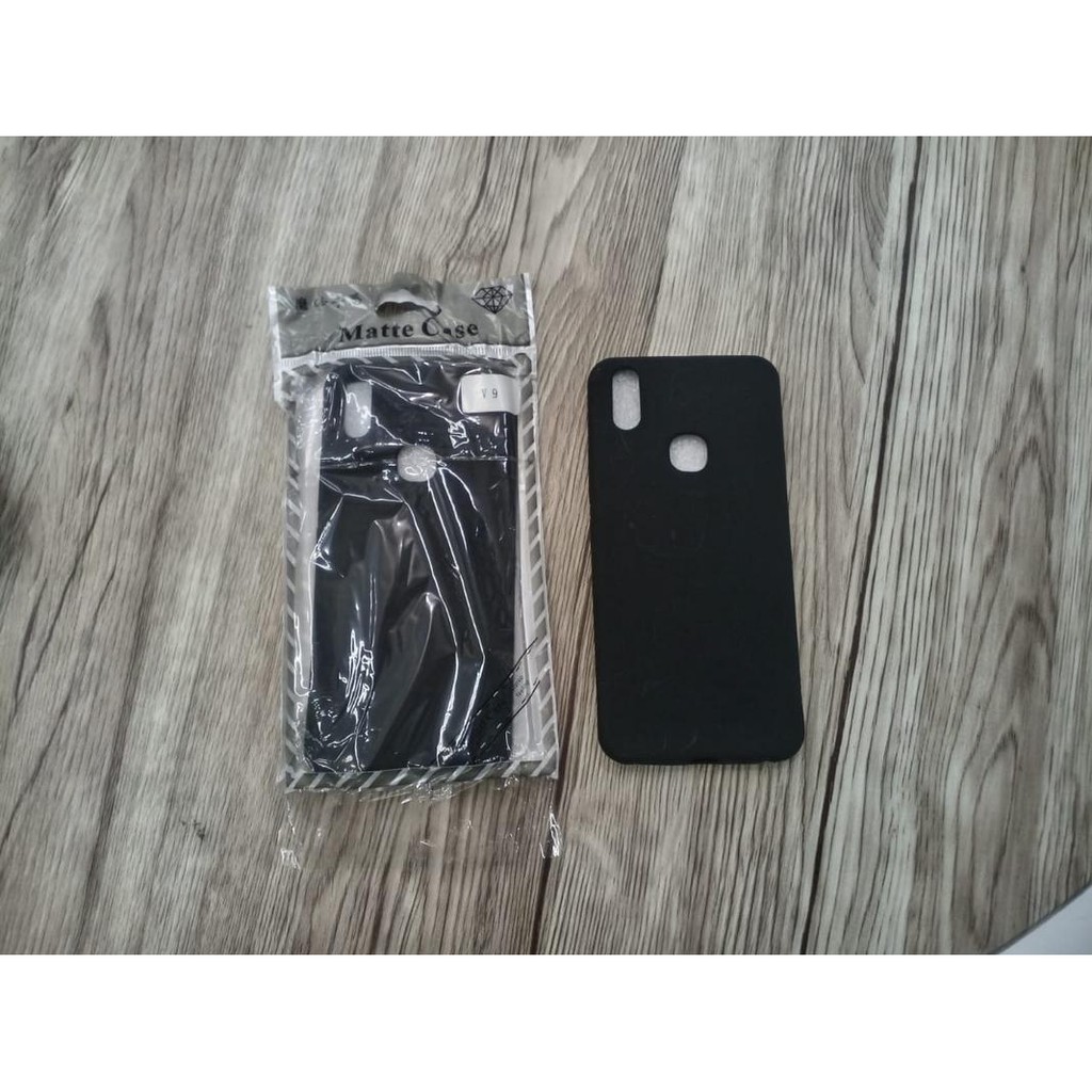 Black Matte Slim Vivo V9 Soft Case Silikon polos hitam