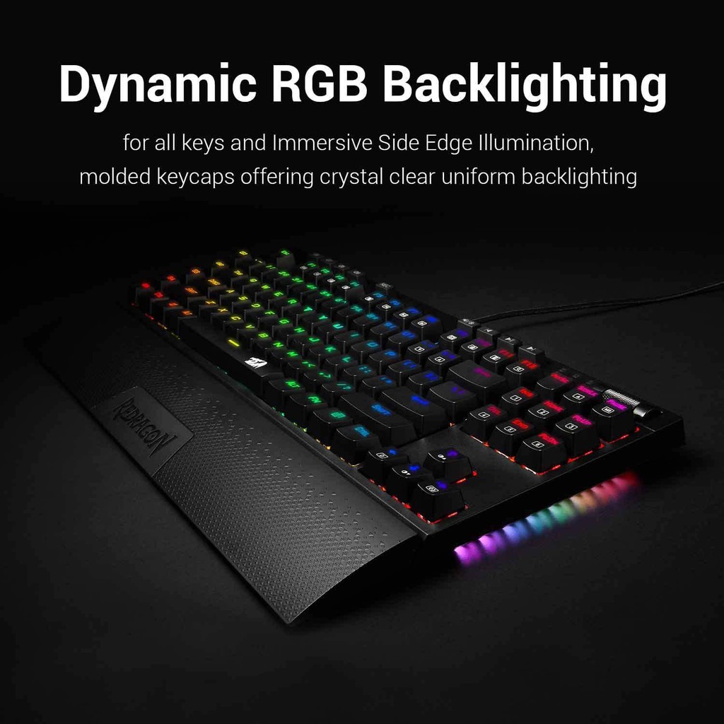 Keyboard Gaming Mechanical Redragon TKL RGB with palm rest &amp; macro program BROADSWORD K588RGB