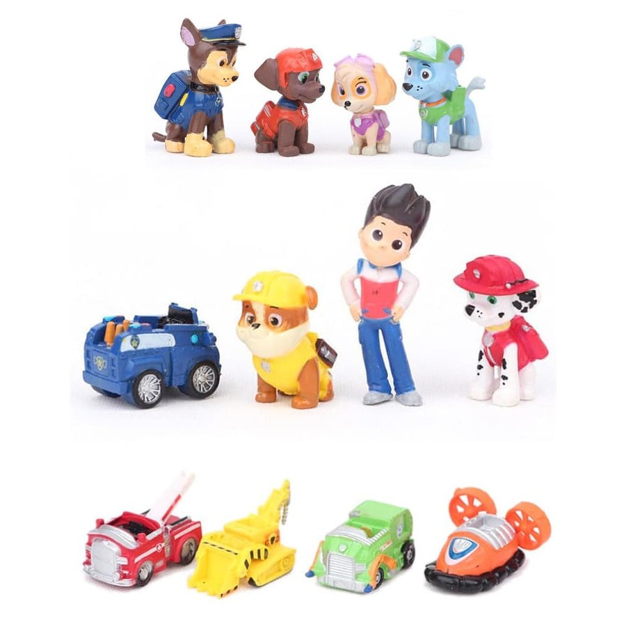 Set Paw Patrol Action Figure / Pajangan mainan 12 pcs