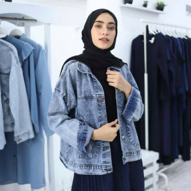 Jaket jeans wanita oversize jaket jeans wanita jumbo jaket jeans wanita denim jaket jeans murah