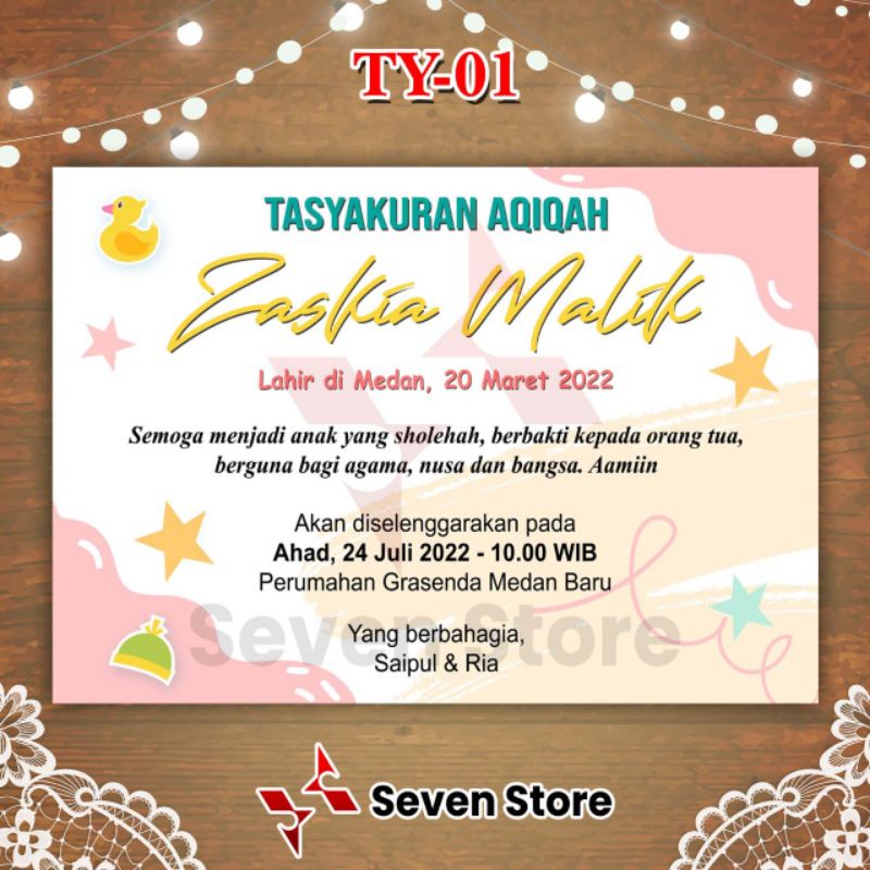 Jual TASYAKURAN AQIQAH / KARTU / STICKER / KARTU UCAPAN AQIQAH