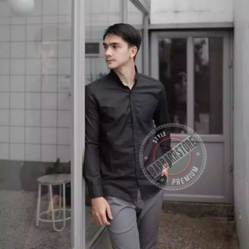 KEMEJA PRIA BOYI TOP MAN LENGAN PENDEK KASUAL FORMAL KERJA PUTIH