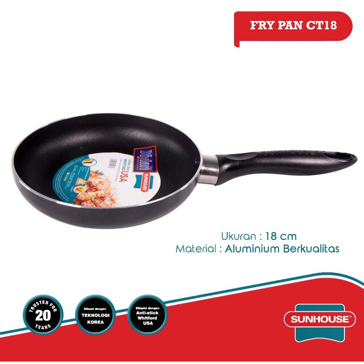 Sunhouse Plain Frypan Anti Lengket CT18 1 Pcs