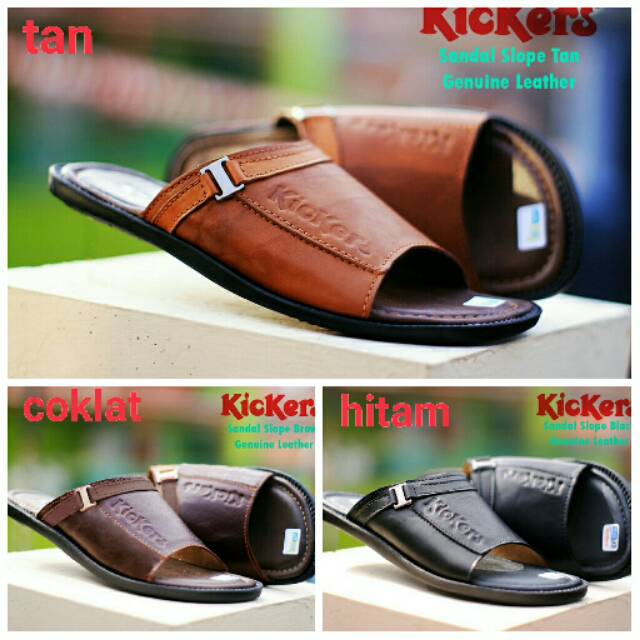 SANDAL SLOP KICKERS KULIT ASLI