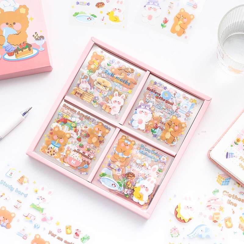 READY STOCK BISA COD 5 LEMBAR STIKER TANPA BOX BERUANG LUCU KARAKTER KARTUN KAWAII GAYA JEPANG KOREA FANCY AESTHETIC DECO DIY JURNAL DIARY SCRAPBOOK BOTOL AIR MINUM VIRAL FANCY UNIK LOVELY BEAR BUNNY KELINCI HEWAN PINK WARNA WARNI DEKORASI