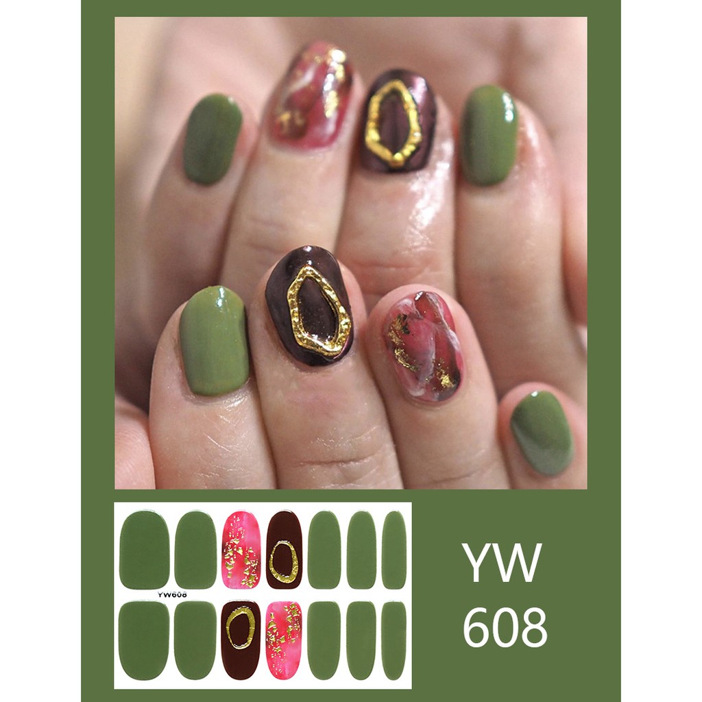 STIKER kuku Nail ART WATERPROOF sticker Part 7 stiker (14 pcs) sticker Kuku nail art