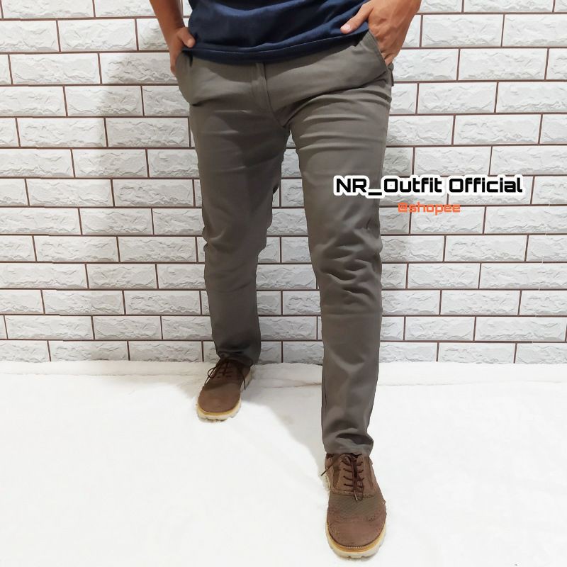 Celana Cinos Panjang Pria Chino Stretch Casual Slim Fit Chinos Cowok NVDMRH NR_Outfit Official COD