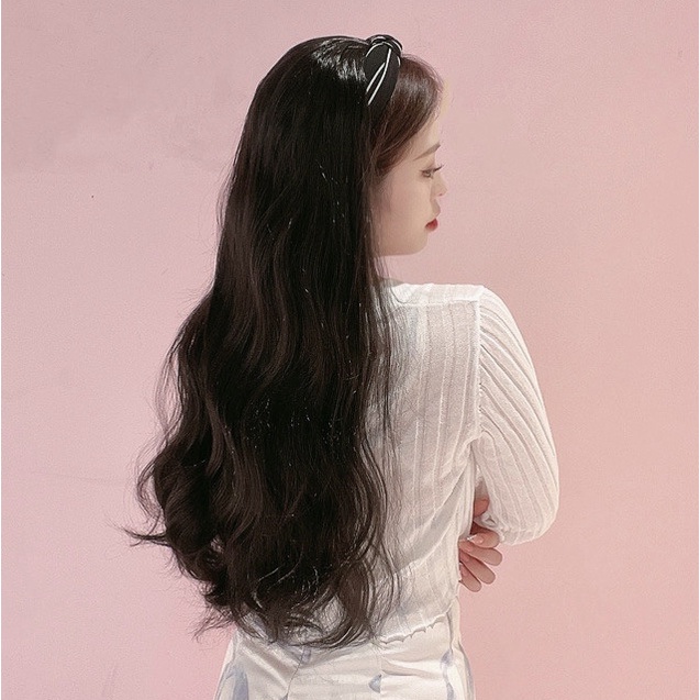 Wig Bando Cantik Wanita Simple Style Long Straight Korean Version / Bando Wig Lucu Panjang 65 cm