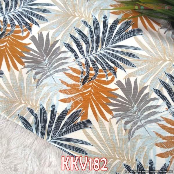 Kain | Kkv182 Kain / Bahan Kanvas Meteran Motif Daun Palm Orange Terbaru Ready Stock