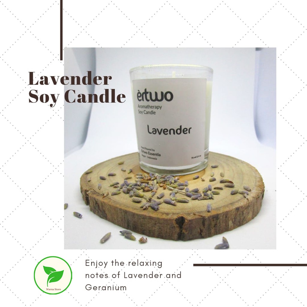 Premium Aromatherapy Soy Candle – Lilin Aromaterapi Lavender 70ml