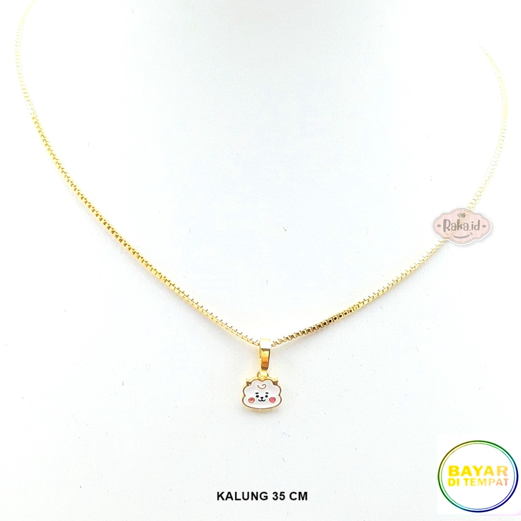 Kalung Anak Rantai Italy Motif Kepala RJ BT21 BTS Perhiasan Cantik Anak 1128