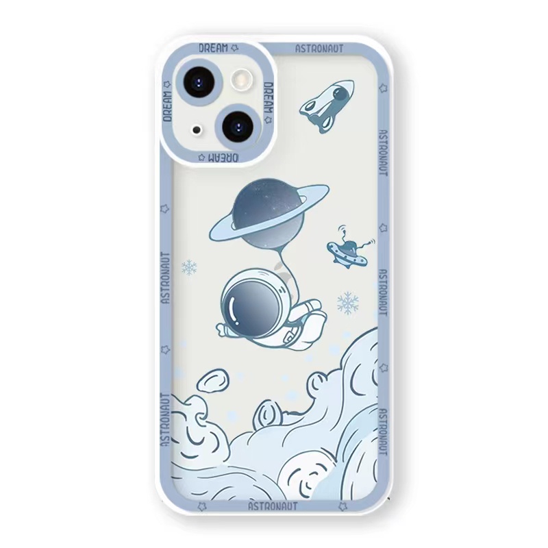 Soft Case Tpu Transparan 13pro 13prm Desain Astronot Untuk iPhone 11 7Plus 8Plus Xr XS 13 12pro Max