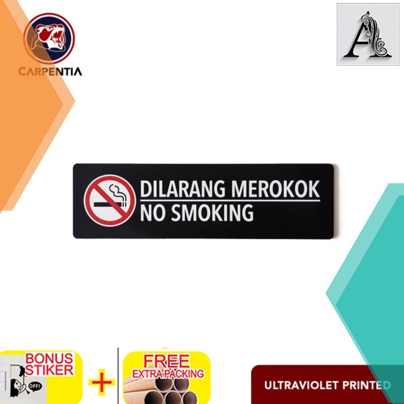 

Grosir Sign DILARANG MEROKOK / Kecil / Label Akrilik 24x7 cm/ A - Hitam Matte