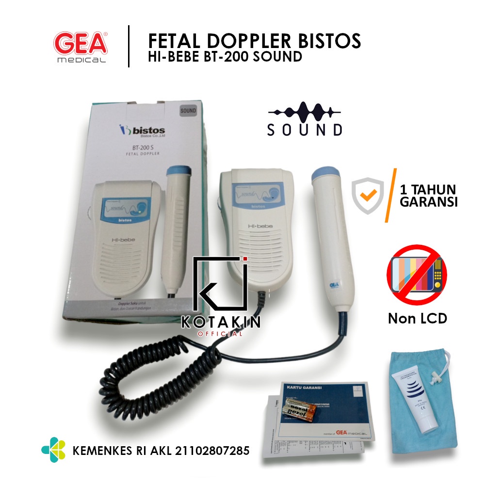 Fetal Doppler BISTOS Hi Bebe BT-200 Sound (SUARA) - Doppler Doopler Alat Detak Jantung Janin Bayi