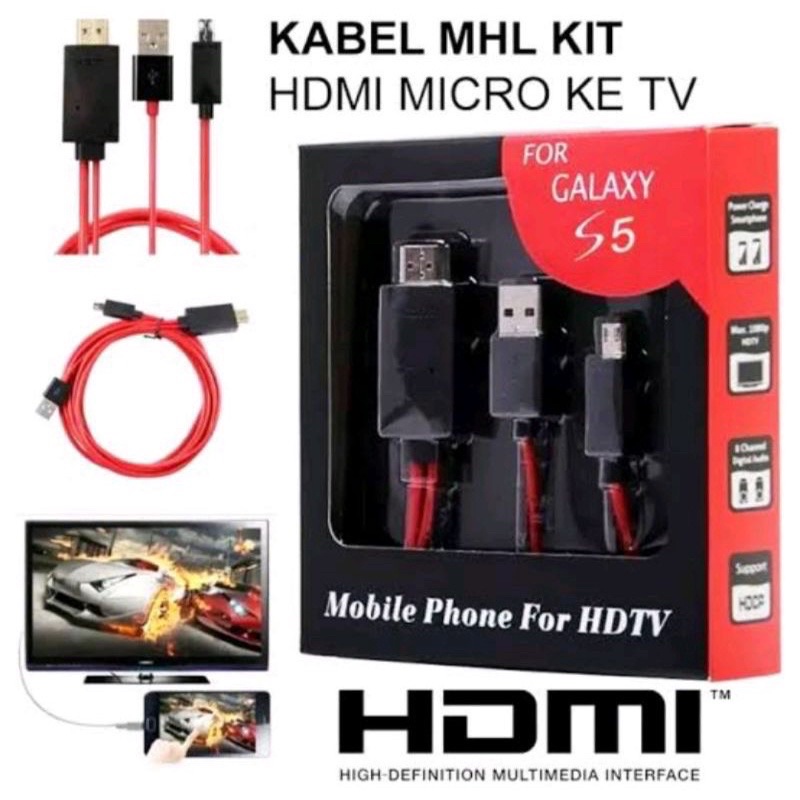Kabel MHL HDTV Kabel HDMI HDTV 11pin Micro USB Kabel Dari Hp ke TV