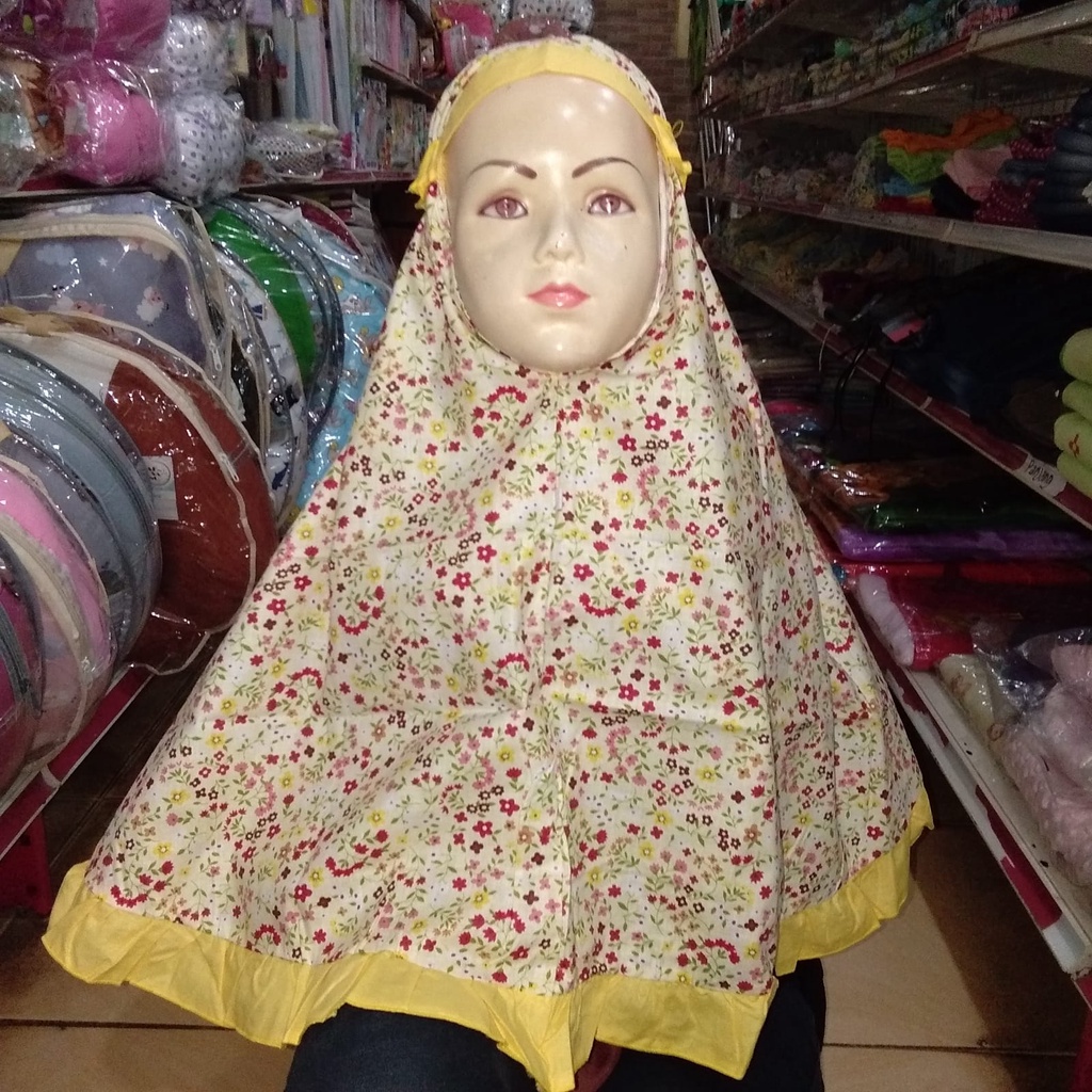 Mukena Anak Katun Halus Bermotif Untuk Usia 1 - 4 Tahun Free Tas