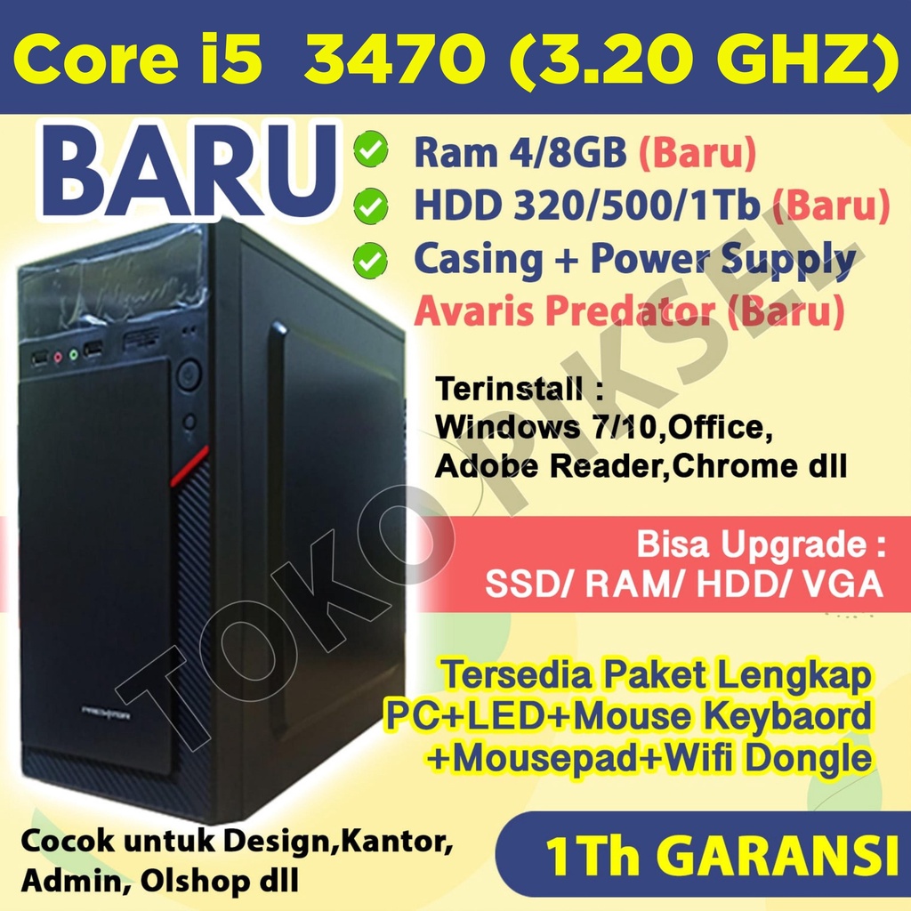 Komputer PC Rakitan Intel Core  i5 3470 BARU