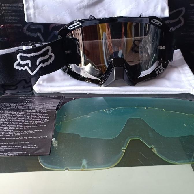 Kacamata Google Motor Cross Fox- Kacamata Fox Black 2 Lensa