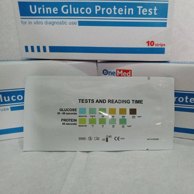 Urine gluco protein test onemed / alat cek tes kencing gula darah