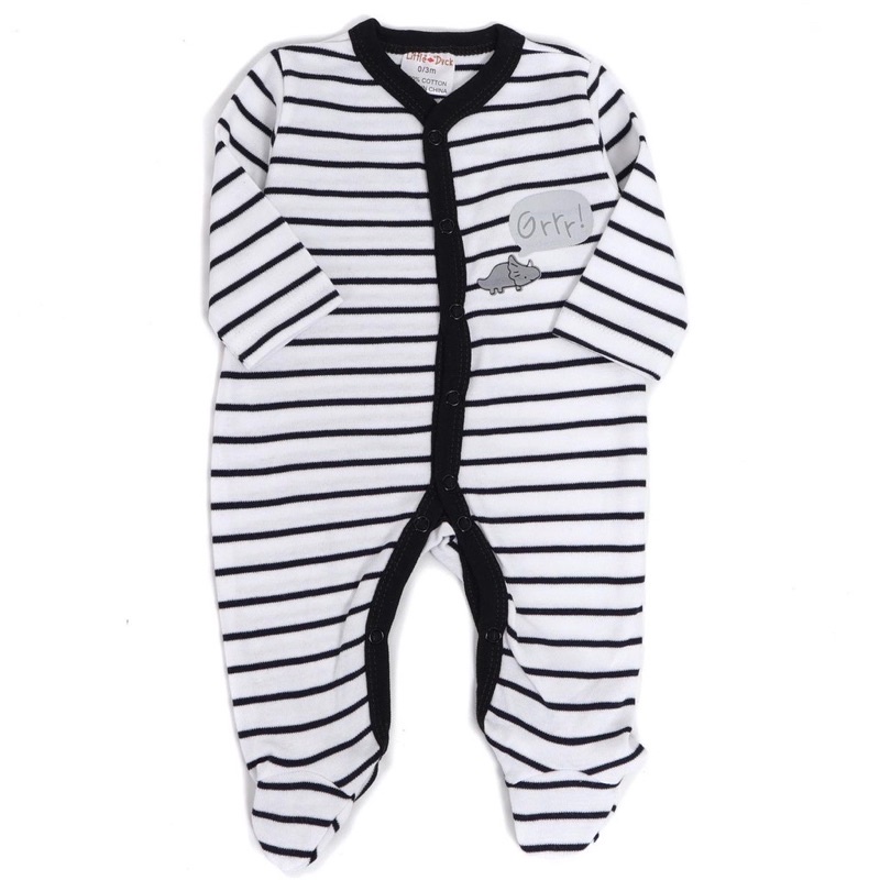 BABY K2 - Sleepsuit baby isi 3 pcs motif hello black