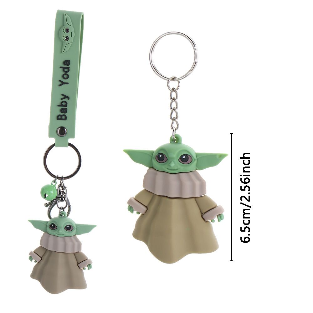 TOP Cute Baby Yoda Keychain Glue Pendant Anime Star Wars Accessories Doll Drops Cartoon Car Keyring Satchel Key Chain