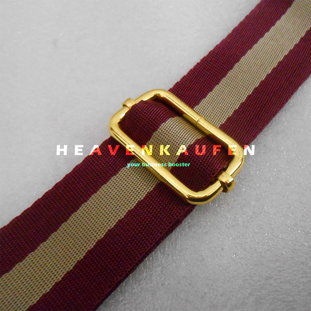 Tali Selempang Tas / Strap Tas Wanita Lebar 3,8 cm Merah Hati Strip Cream Kait Warna Gold Emas