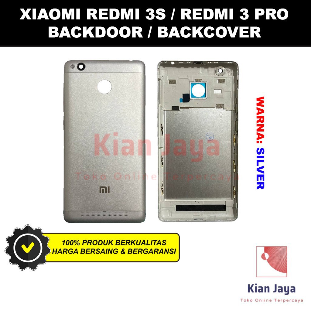 Backdoor Xiaomi Redmi 3s / Redmi 3 Pro Back Cover Tutup Belakang Baterai Cassing Casing Backcase Original