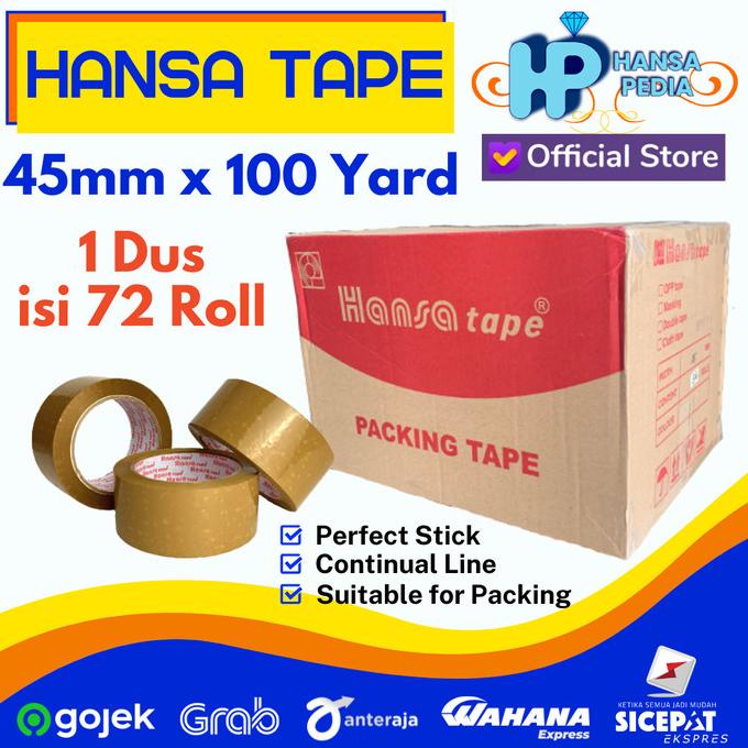 

NEW Lakban 2 inch 100 Yard Bening Coklat Hansa (1 dus 72 Roll) GOSEND