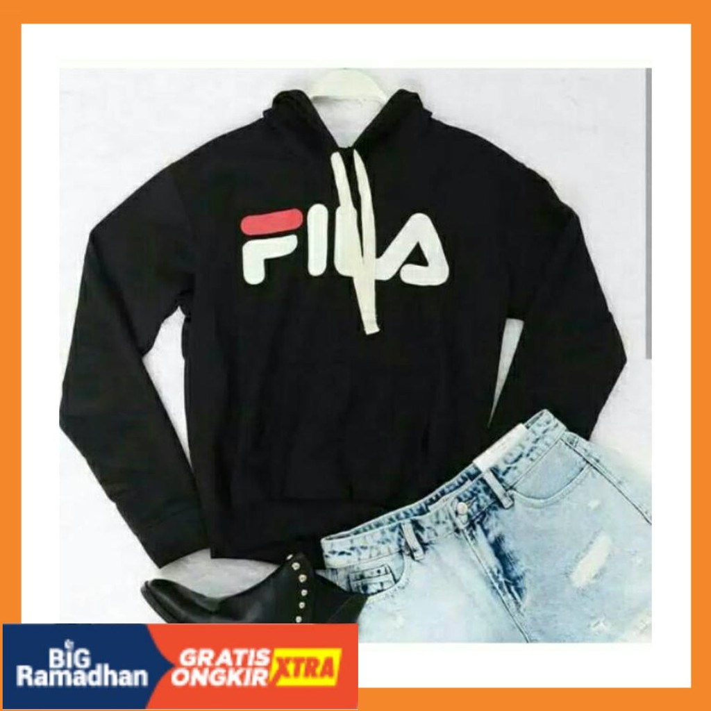 RAJUT RAPI BIG UKURAN ALLSIZE JUMBO LD 110 BESAR MURAH / Sweater Wanita FILA Warna Hitam