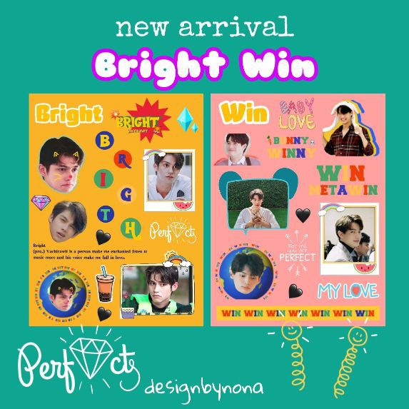 (Bisa COD) Sticker Set BrightWin Vol.2 |  Bright Win Still 2gether Cutting sticker murah