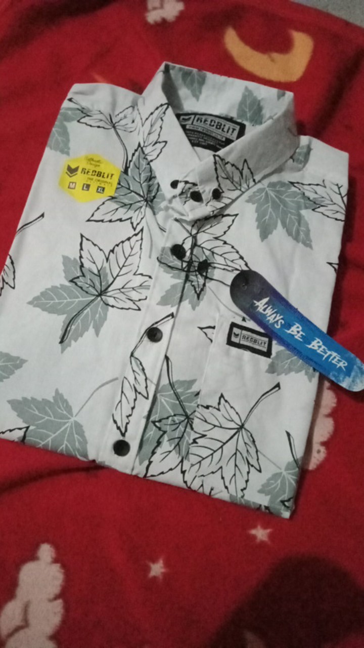 Kemeja Motif Lengan Pendek / Kemeja Surfing Atasan Pria (bisa Cod)