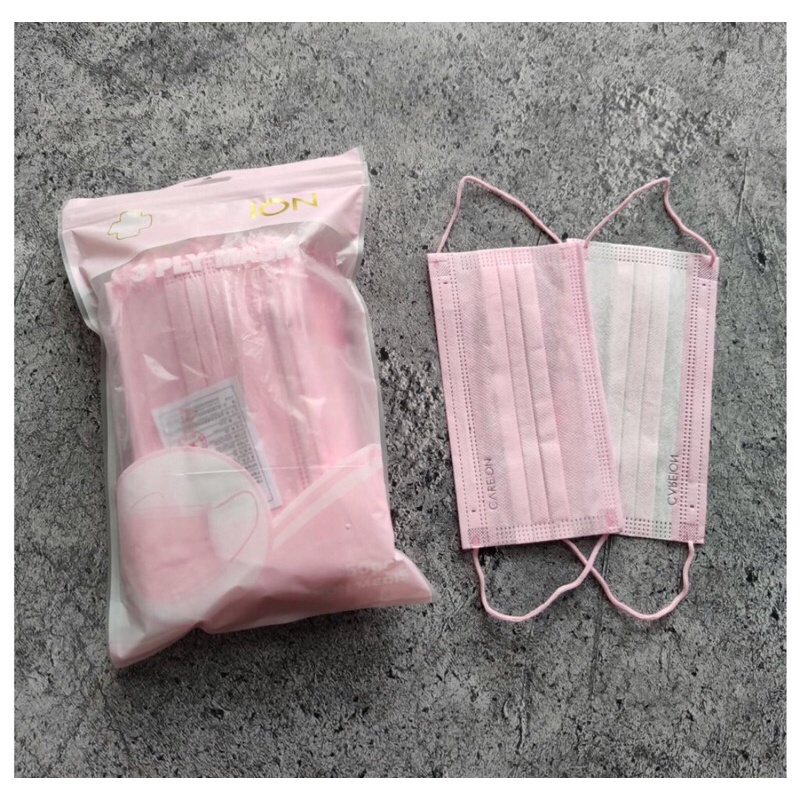 Masker mouson 3 ply  warna hitam putih  nude pink matcha pink lady earloop embos isi 50 pcs original per box