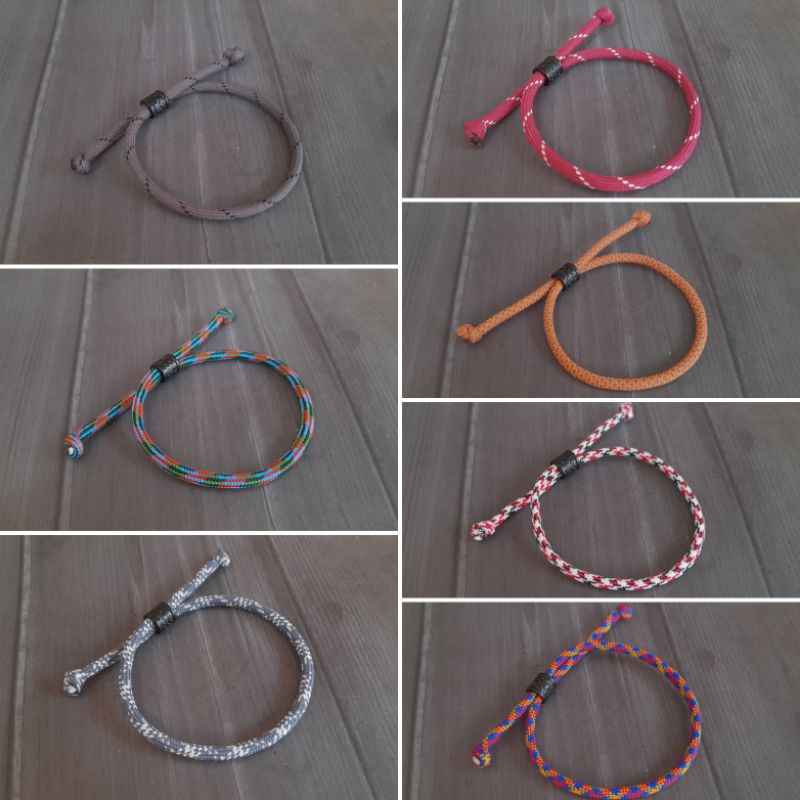Gelang Pria Laki-Laki Gelang Wanita Perempuan Gelang Prusik Paracord Bracelet Simple Tali Prusik 1 layer tarik