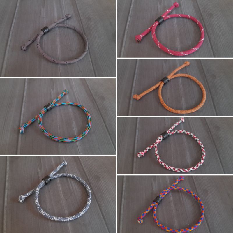 Gelang Pria Laki-Laki Gelang Wanita Perempuan Gelang Prusik Paracord Bracelet Simple Tali Prusik 1 layer tarik