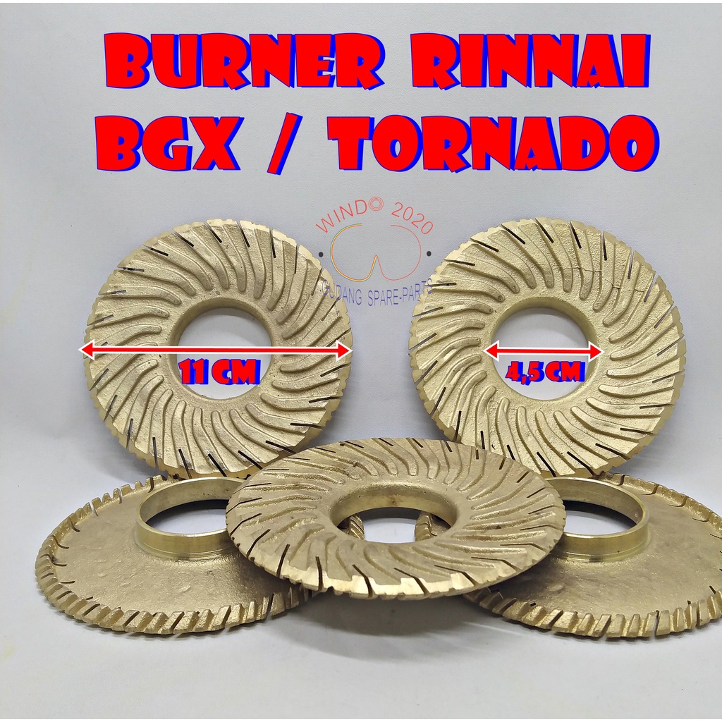 BURNER KOMPOR GAS RINNAI TORNADO | BARNER KUNINGAN RINAI BGX | Turbo 602 - 702 - 712 SUPER TEBAL