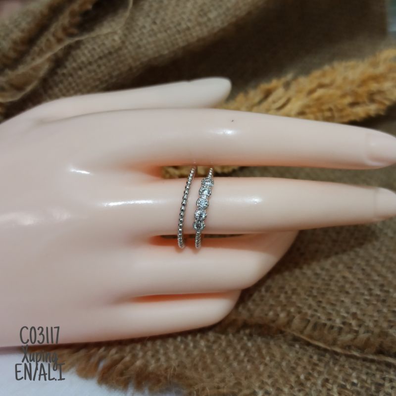 Cincin Xuping motif biji lada silver C03117