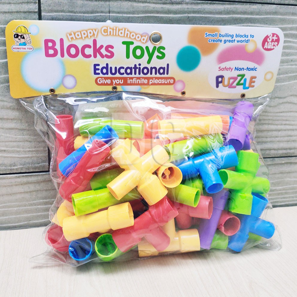 Puzzle Blocks Toys Pipa Besar Mainan Edukasi DIY Bricks Lego Model Pipe