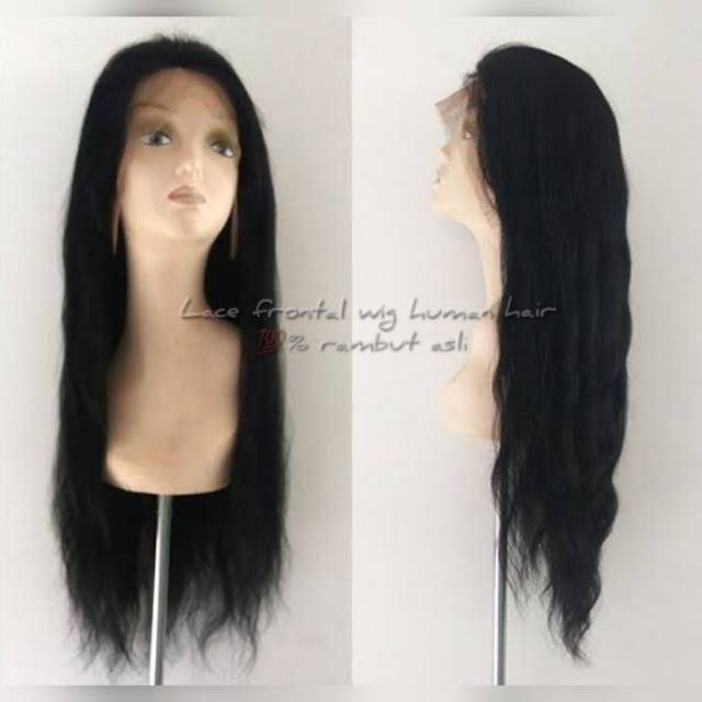 Lace frontal wig 100% rambut asli human hair #wig