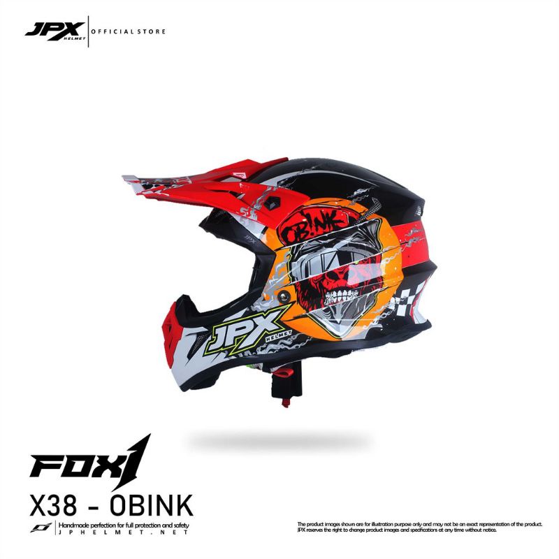 Helm JPX Cross Motif X38 OBINK | JPX Cross Trail Fox1 Motif Terbaru x38