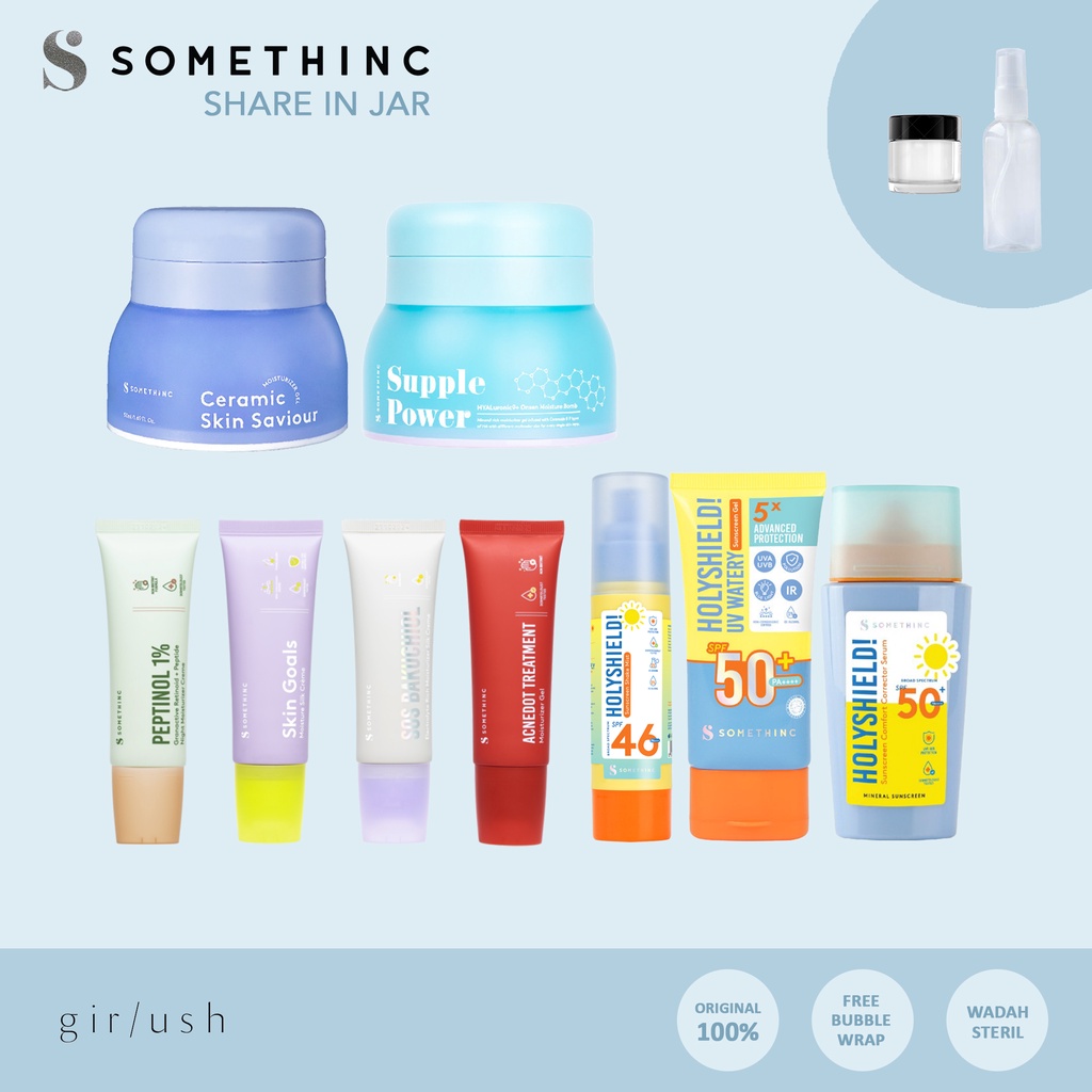 (SHARE) Somethinc Sunscreen &amp; Basic Series Ceramic Supple Power Acnedot Peptinol SOS Bakuchiol Skin Goals Vita Propolis Moisturizer Creme Holyshield Sunscreen Serum Sunscreen Gel Sunscreen Spray