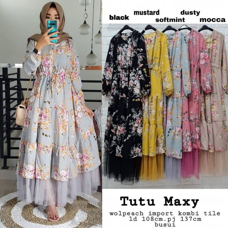 Gamis tutu maxy home dress tile fashion muslim