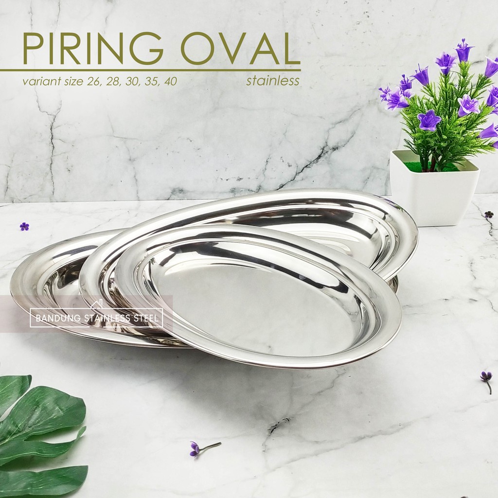 Piring saji oval stainless steel ikan sate murah