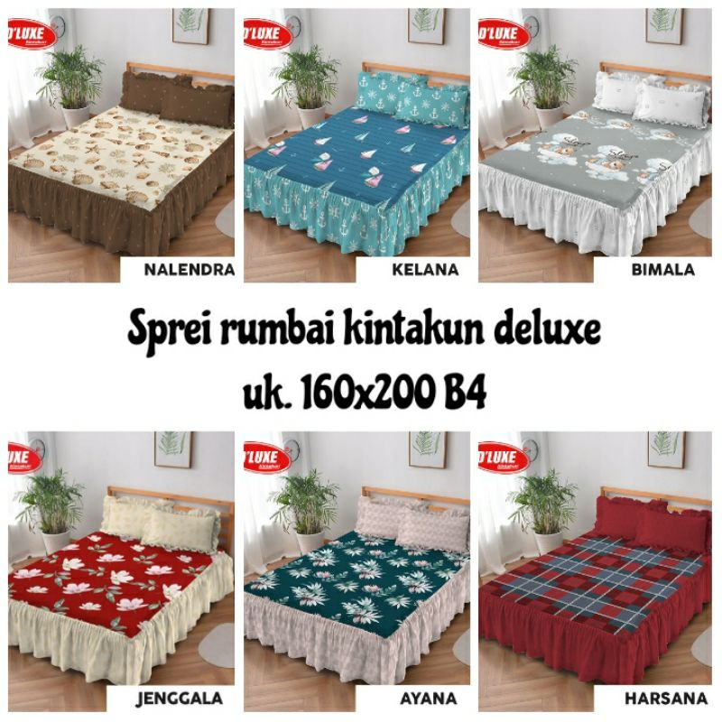 Sprei rumbai kintakun deluxe uk. 160x200 bantal 4