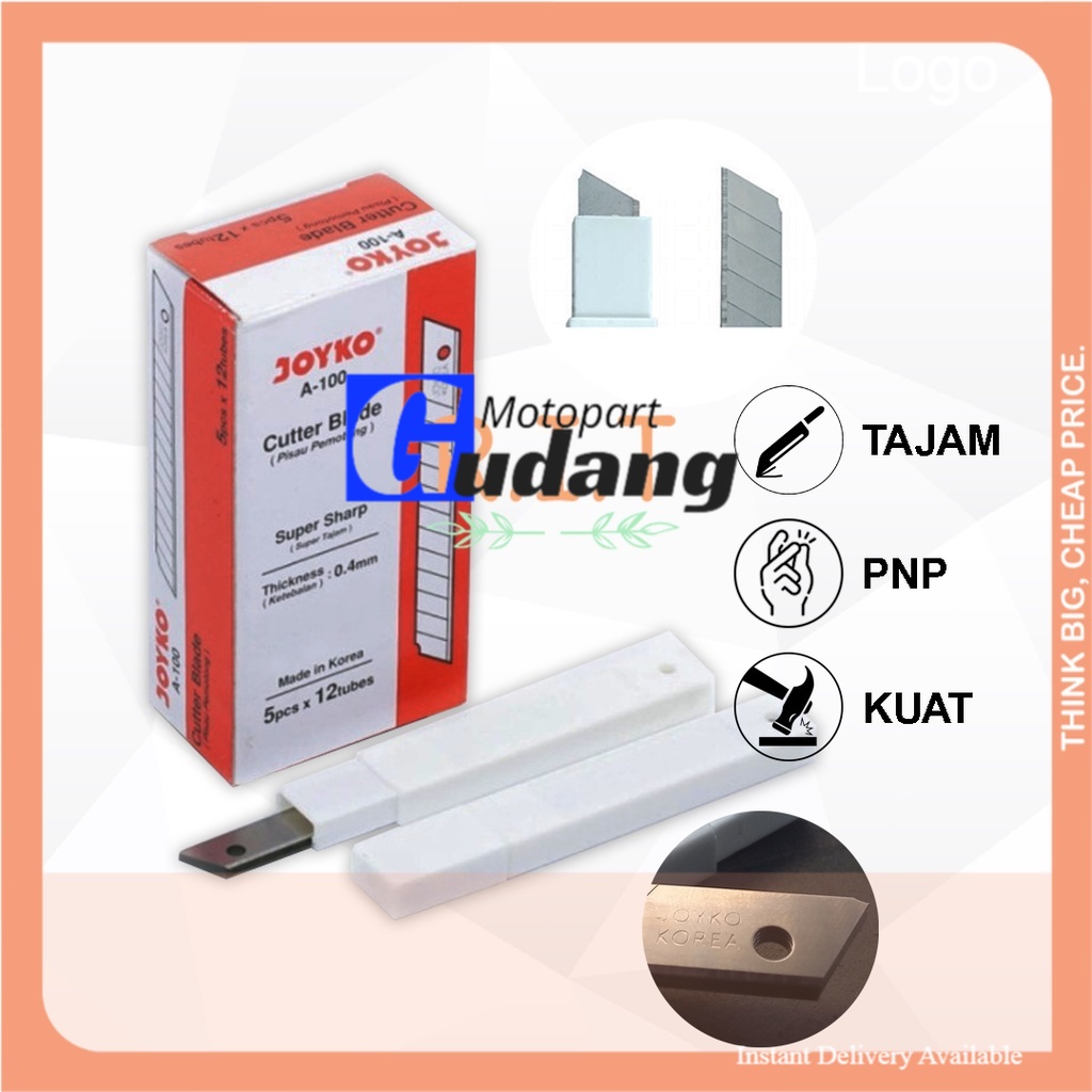 

Joyko Refill Cutter Kecil A 100 Mata Pisau Kater Cuter Tube isi 5 pcs