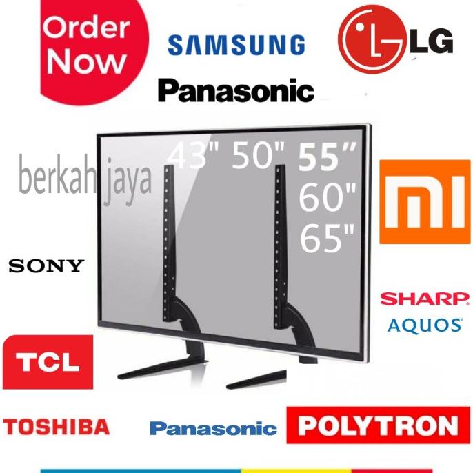 kaki meja tv sharp lg samsung sony dll 50 55 65 inch besi anti karat