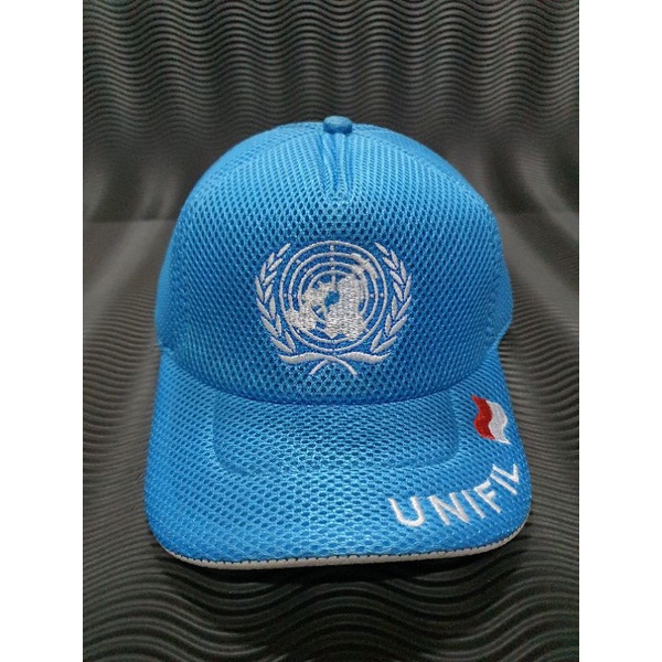 Topi jaring UNITED NATION Biru | Topi jala unifil biru | Topi jaring UN | topi pria dewasa
