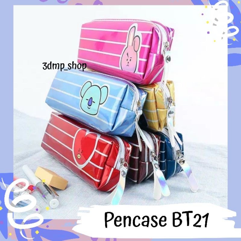 Pencase Pensilcase Pencilcsse Kotak Tempat Pensil BT21 Tata Rj Cooky Chimmy Mang Koya